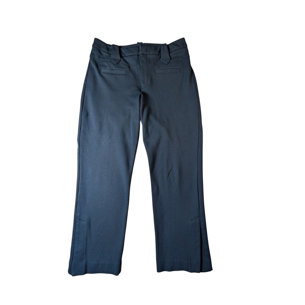 Cabi Women Navy Blue Dress Pants Size 12 Work Trousers Side Slit Stretch Hem